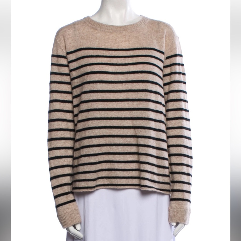 Reformation Tan and Black Striped Sweater